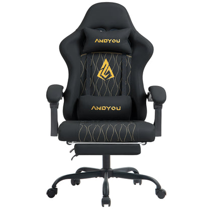 Andyou Ergonomic Gaming Chair - Swivel Reclining Gaming Chair , PU Leather Upholstery, Weight Capacity 150kg