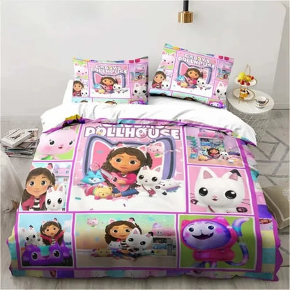 Gabby's Dollhouse 3D Printed Duvet Case Pillowcase Bedding Set Twin Full King for Kids Adults Bedroom