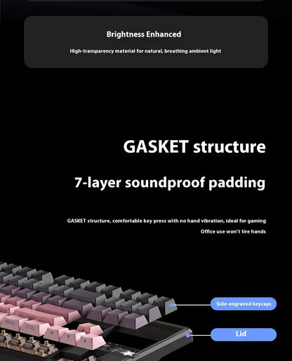 AULA F87 Pro V2 Mechanical Keyboard 3-modes Wireless 12000mAh Long Battery Life Hot-Swap RGB Customi E-Sports Keyboard PC Gaming