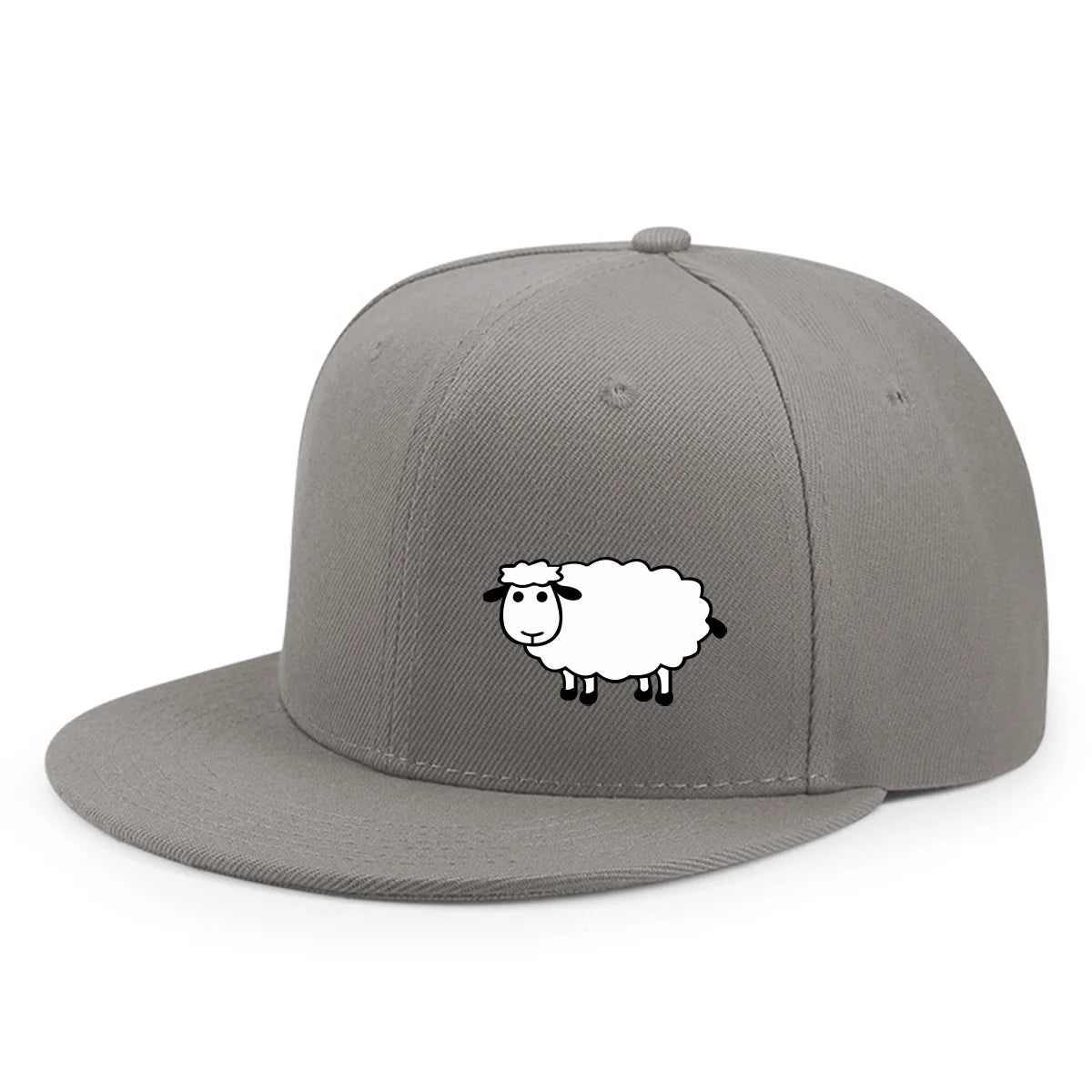 Unisex Adjustable Baseball Cap - Street Style Flat Brimmed Sheep Pattern Hat Casual Versatile And Personalized Hat