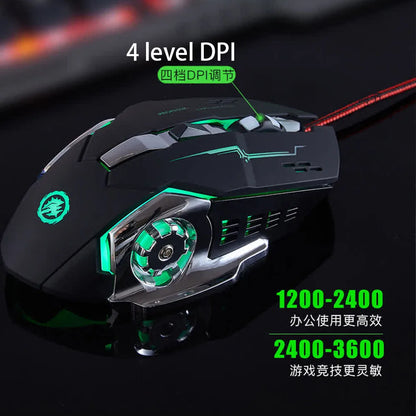 Carpbaba GM6 Gamer Gaming Mouse Adjustable Wired Optical LED Computer Mice USB Cable Silent Mouse For Laptop PC