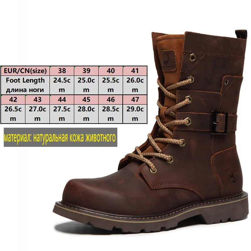 ROCKROOSTER Hiking shoes Men waterproof hunting Boots Tactical Desert Combat Boots trekking Ankle mountian cow Leather Sneakers