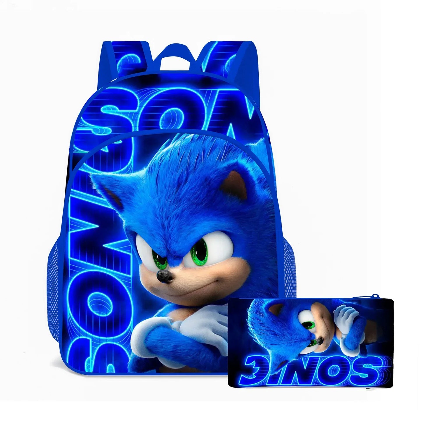 2026 New Arrival Sonic School Bag Lunch Bag Pencil Case Boys Girls Daily Use Book Cartoon Book Bags For Kids Christmas Gift