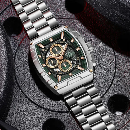 NAVIFORCE Top Brand Men's Watches Luxury Tonneau Quartz Wristwatch Waterproof Chronograph Watch for Men 2025 Auto Date Clock