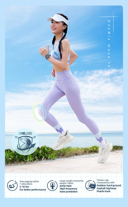 ONEMIX Women's Black Breathable Running Sneakers 2024 Designer Edition, Free Shipping, Pink Fashion Damping Sports Shoes