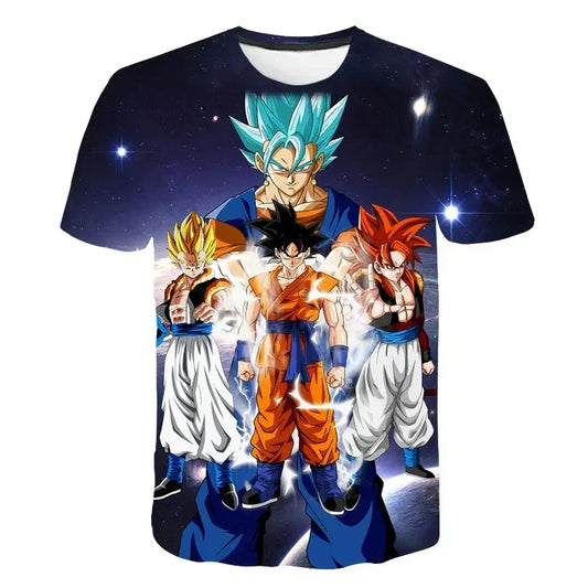 T Shirts Dragon Ball Z Children's Men Shirt Men's T-shirt Harajuku Style Trend Goku High Quality Clothing Anime Tops Streetwear