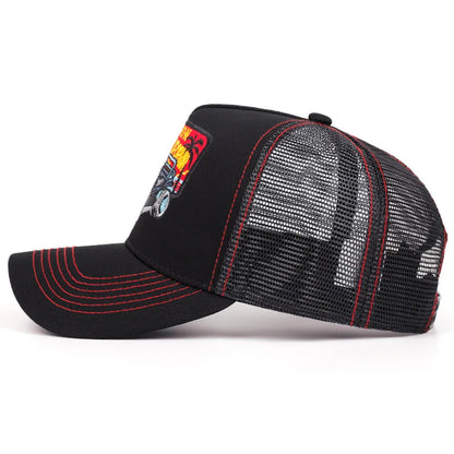 Trendy Eagle Embroidery Baseball Cap Men Women Summer Breathable Mesh Snapback Trucker Hat