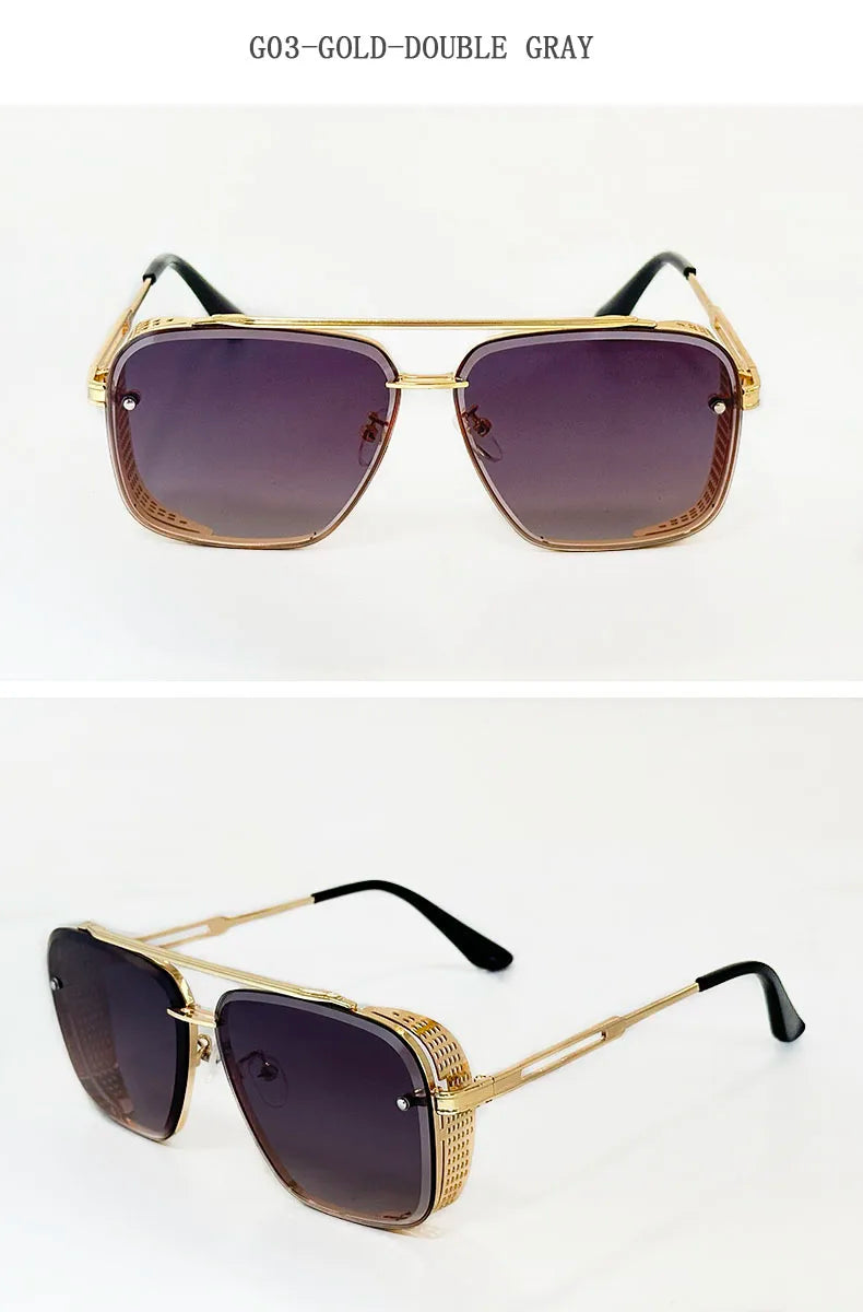 2025 Steampunk Sunglasses For Men Retro Square Punk Sunglasses Women Trendy Luxury Fashion Glasses Gafas De Sol Hombre Zonnebril