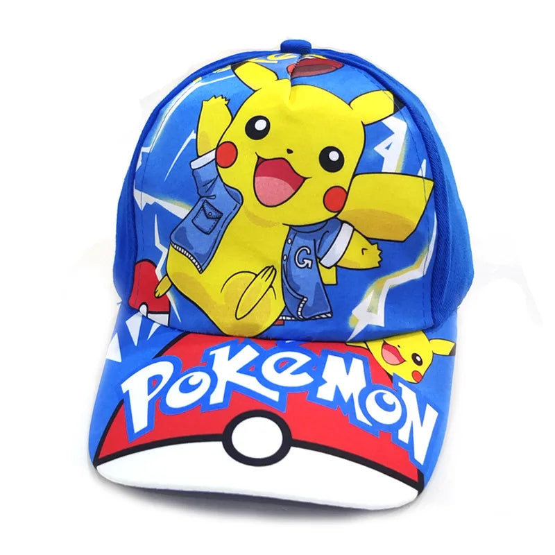 Kreslená baseballová čepice s motivem Pokémona Pikachu, nastavitelná, Pokemon Cosplay, Hip Hop, pro děti, dívky i chlapce, anime postavičky, hračky, dárky pro děti
