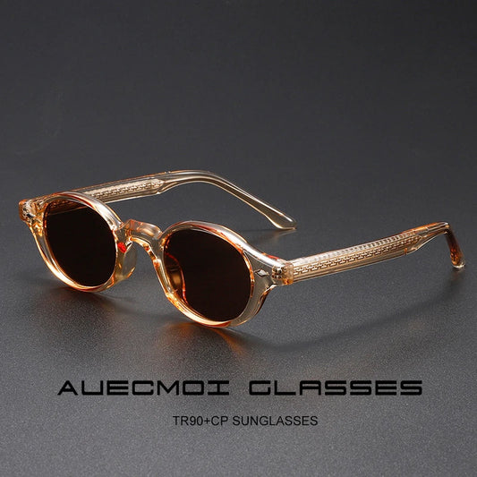 Vintage Rivet Punk Oval Sunglasses Women For Men Male 2025 New Popular Sun Glasses Outdoor Driving Luxury Brand Designer Shades
