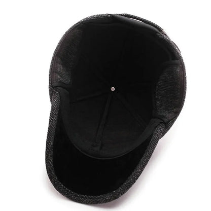 Baseball Cap Woolen Knitted Winter Ear Cover Baseball Cap Men Thicken Warm Hats with Earflaps Sport Golf Hats Snapback