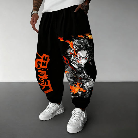 Demon Slayer Anime Men Sweatpants Japanese Cartoon Print Loose Sports Pants Streetwear Casual Hip Hop Autumn Fashion Y2k Clothes