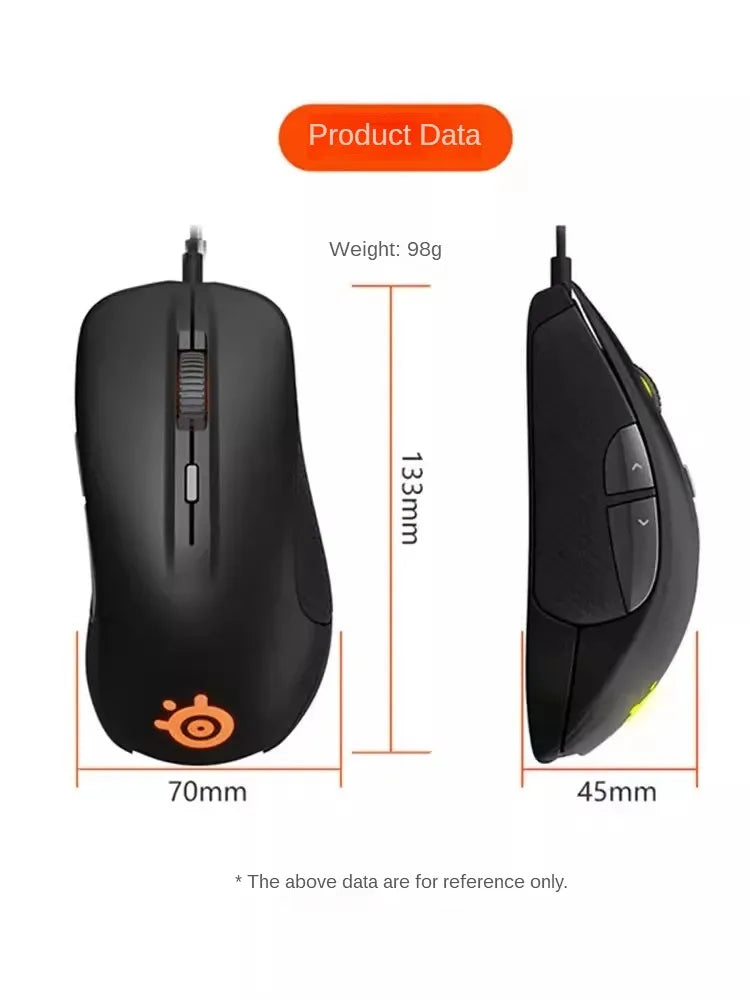 Original SteelSeries Rival300S Gaming Mouse Wired 6 Buttons RGB Lighting TrueMove Optical Sensor Mouse Gamer USB Mice 7200 CPI