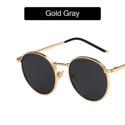 Fashion Women Men Sunglases Round Sun Glasses Women's Metal Frame Eyewear Men Fishing Glasses Hip Hop Metal Frame UV400 Shades