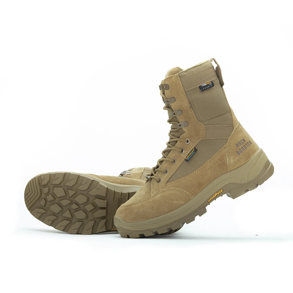 ROCKROOSTER Hiking shoes Men waterproof hunting Boots Tactical Desert Combat Boots trekking Ankle mountian cow Leather Sneakers