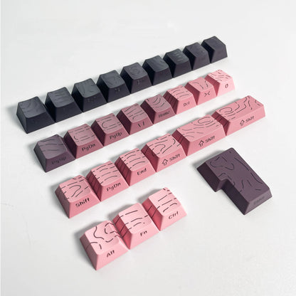 Topographic 4.0 Side Printed Keycaps ISO Enter Cherry Profile Double Shot PBT Keycaps For MX Switch Gamer Keyboard