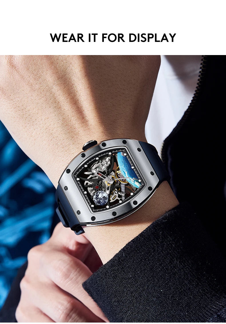 Automatic Mechanical Skeleton Watch Sports Premium Custom Logo Hollow Out Wristwatch for Active Lifestyle