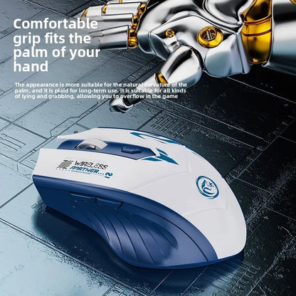 Wireless Gaming Mouse 2.4G USB Silent Mouse Dual Mode Bluetooth Rechargeable 1600DPI Mouse Computer Silent Mice for PC Laptop