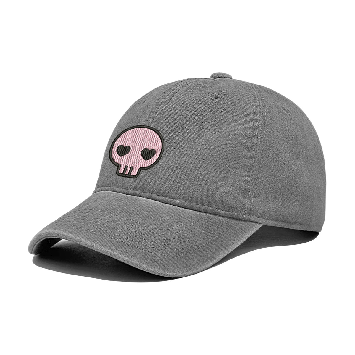 Retro stiliaus išplauta, susidėvėjusi beisbolo kepurė su išsiuvinėtu kaukolės motyvu, „Dad Hat“ stiliaus, vyrams ir moterims, kasdieninė, reguliuojama, lauko kepurė nuo saulės 260617