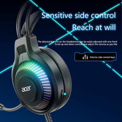 Acer OHW303 Gaming Headset with Microphone – 7.1 Virtual Surround Sound, Deep Bass, LED Lighting & Wired PC Gaming Headphones