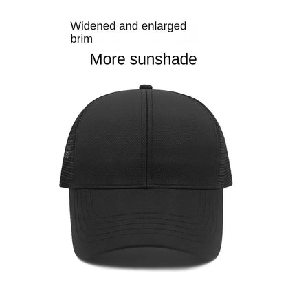Unisex Quick Dry Big Head Mesh Baseball Cap Adjustable plus Size Summer Snapback Hat Comfortable Breathable 56-65cm