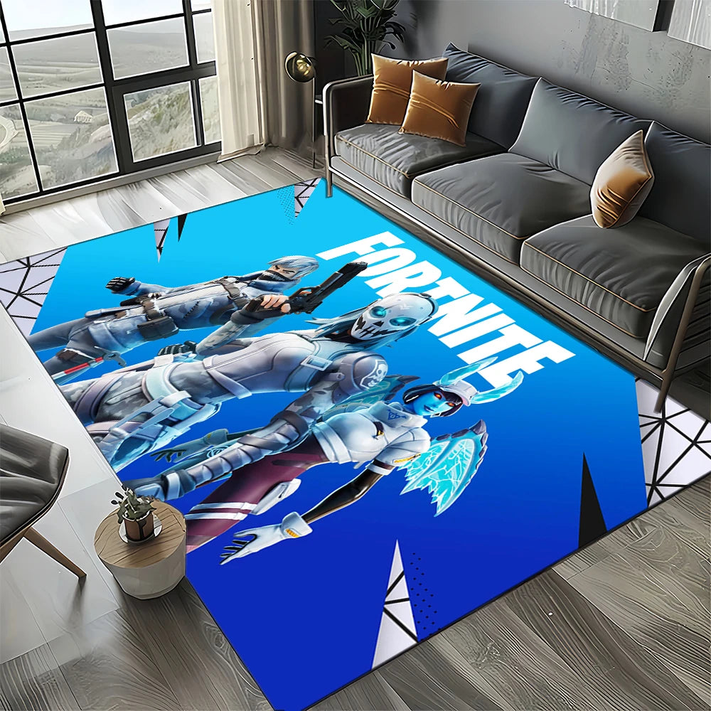 2025 New Style Fortnite-e Cartoon Rug Carpet for Living Room Bedroom Decor, Floor Mat Non-slip Decoration for Sofa Doormat Kids