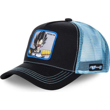 Șapcă Dragon Ball Son Goku de vară pentru călătorii, cu cozoroc, pentru bărbați, brodată, în stil hip-hop, din plasă, cu vizieră de soare, șapcă de baseball, pentru sport în aer liber