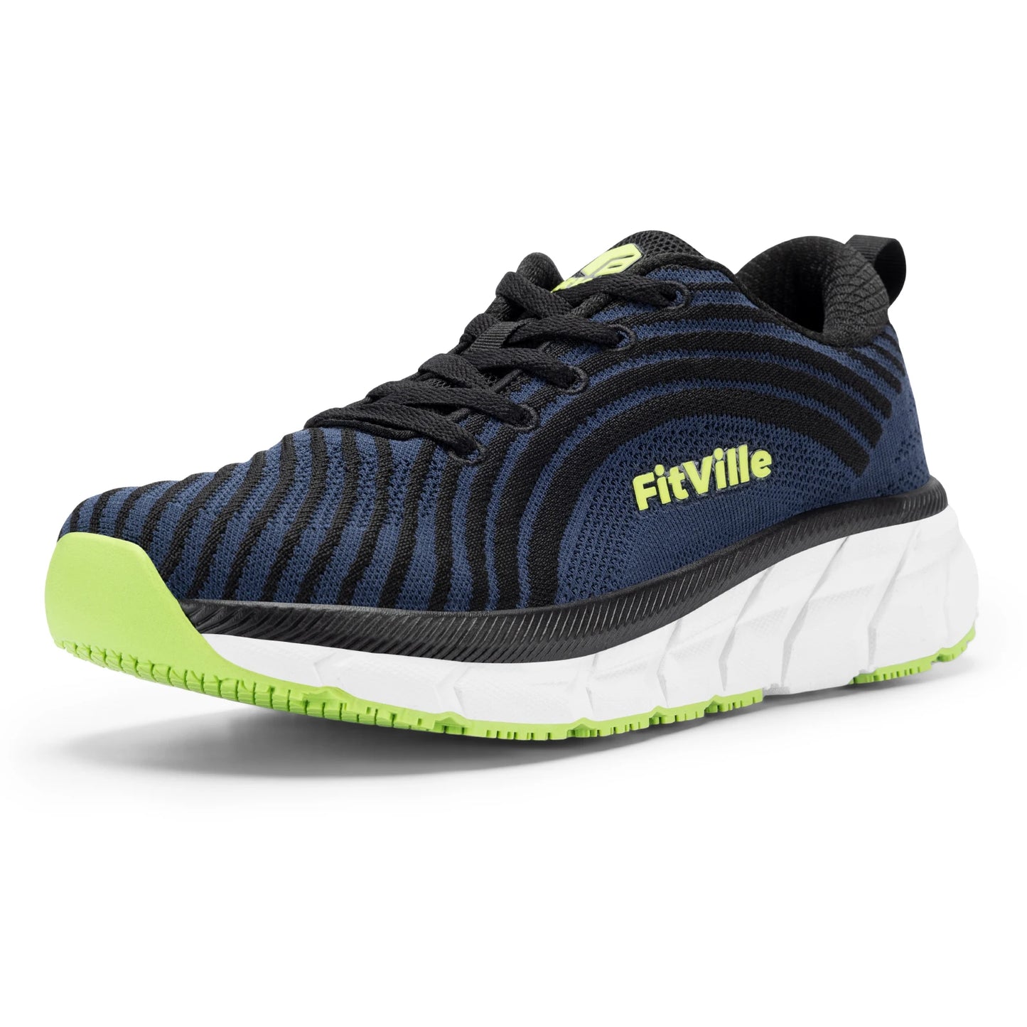 FitVille-schoenen met brede teenruimte voor heren, goed gedempte extra brede schoenen, antislip, breed, lichtgewicht en ademend, voor hardlopen