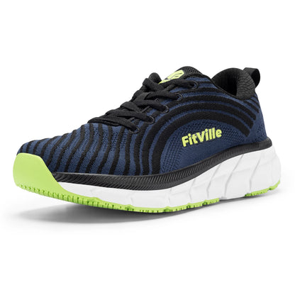 FitVille-schoenen met brede teenruimte voor heren, goed gedempte extra brede schoenen, antislip, breed, lichtgewicht en ademend, voor hardlopen