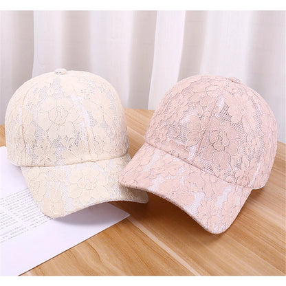 Princess-tyylinen pitsikirjailtu verkkokukka-kevät- ja kesämallinen naisten baseball-lippis, hengittävä naisten snapback-lippis, nuorille tytöille, BQ091