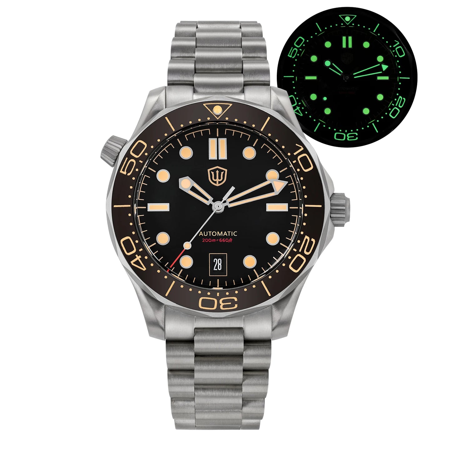 Watchdives WD007 V4 Titanium NTTD Dive Watch PT5000 Automatic Movement Sapphire Super Luminous Domed Crystal 42mm Men Watches