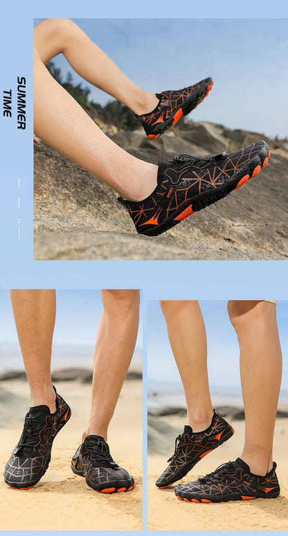 New Barefoot Wading Shoes Men and Women Mesh Quick-Drying Beach Shoes Outdoor Non-Slip Swimming Shoes Unisex Water Sports Shoes