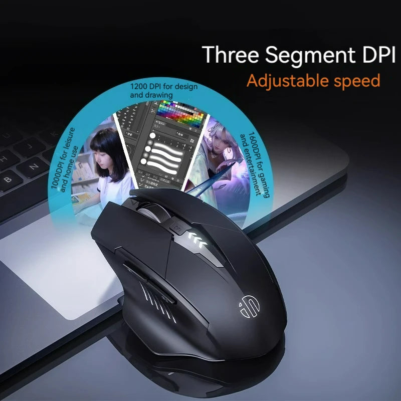 Inphic F1  2.4G BluetoWireless Mouse Office Silent Mouse  Rechargeable 6 Efficient Buttons Gaming Mouse For  Laptop Tablet PC