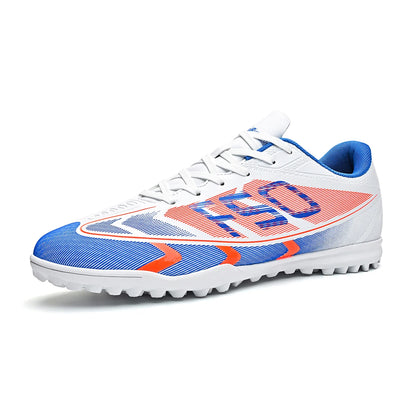 Adult TF football shoes are breathable, mesh, durable, flexible, casual, outdoor, stable, and professional football shoes.