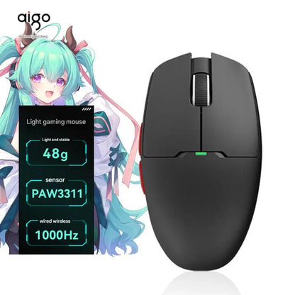 Aigo GM80 PLUS PRO Wireless Mouse Bluetooth PAW3311/PAW3395 Lightweight 1000HZ Wired Three-mode Gaming E-sports Mouse Gift