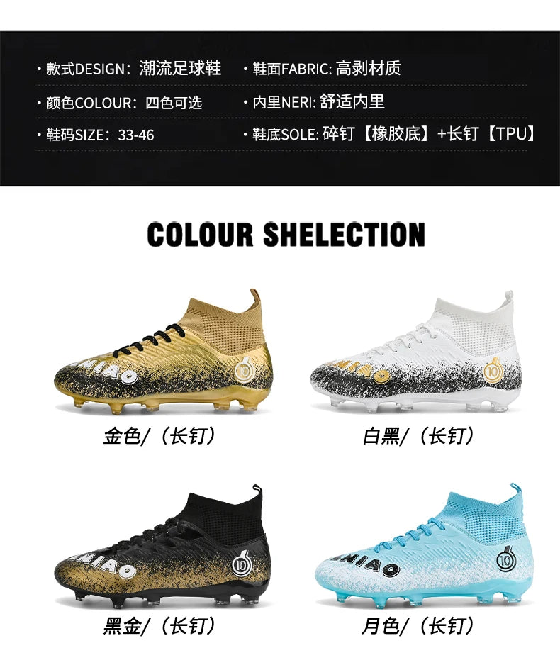 Men's Soccer Shoes Kids Football Boots Women's Professional Soccer Cleats Anti-skid Football Shoes TF/FG Outdoor Football Shoes