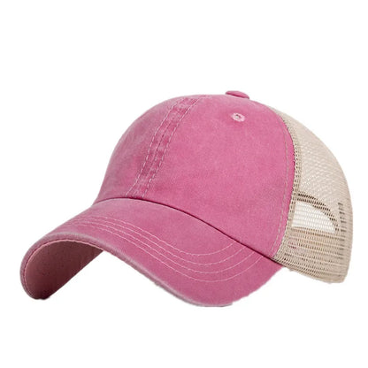 Washed cotton mesh breathable baseball cap made old light board caps men and women tide spring and summer hat women