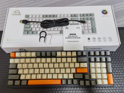 Spanish Mechanical Keyboard Spanish Russian Arabic Korean Thai Gaming Keyboard 95 Key Layout Backlight Type C With Numpad SK15