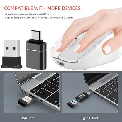 Bluetooth-Compatible Wireless Mouse 2.4G Rechargeable Wireless Computer Mouse USB Silent Gamer Mice for PC Laptop Macbook Tablet