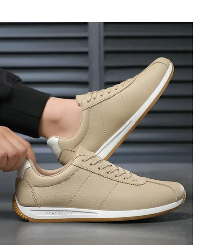 Leisure Running Summer Fashion Anti-Slip Mountaineering PU Leather Sports Shoes, Tennis Trend, Hot Selling Men’s White Flat Shoes