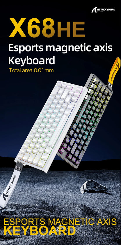ATTACK SHARK X68HE X68Pro He Magnetic Mechanical Keyboard for Pro Gaming 0.01mm Rapid Trigg 8000Hz SOCD/Rs 0.125ms 128K Rate
