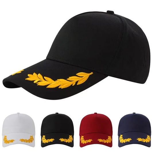 Wheat Stitch Baseball Cap -6-Panel Cotton Sun Hat with Brass Buckle Adjustable Outdoor Fashion Snapback Trendy Unisex Peaked Cap