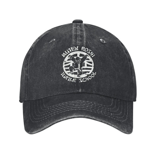 Produit gaming premium Fraquane, Dragon Ball Master Rosh TURTLE SCHOOL Unisex Baseball Cap Distressed Washed Caps Hat Fashion Outdoor Unstructured Soft Headwear