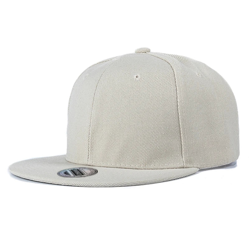 Cap Plain Snapback-kasket til voksne – Hip Hop-baseballkasket til mænd og kvinder – udendørs fritidskasket