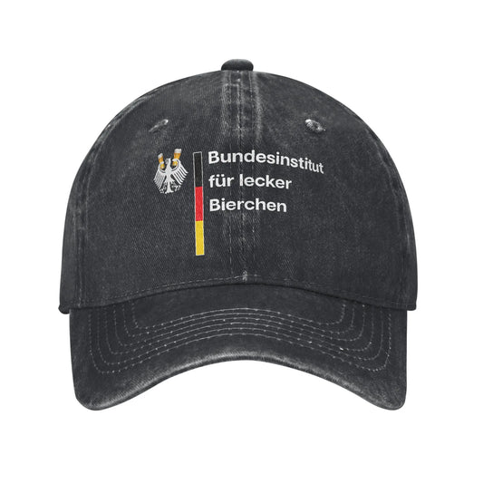 Vintage German-Federal Institute for Delicious Beers Baseball Cap Unisex Distressed Cotton Sun Cap Outdoor Workouts Gift Hat