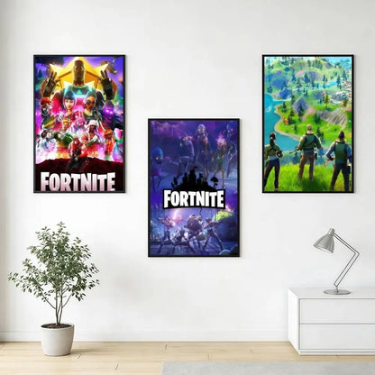 F-FORTNITES-ES Online Game Poster Stickers Art Print Retro Vintage Wall Decor HD Living Room Home Office Gift Occasion