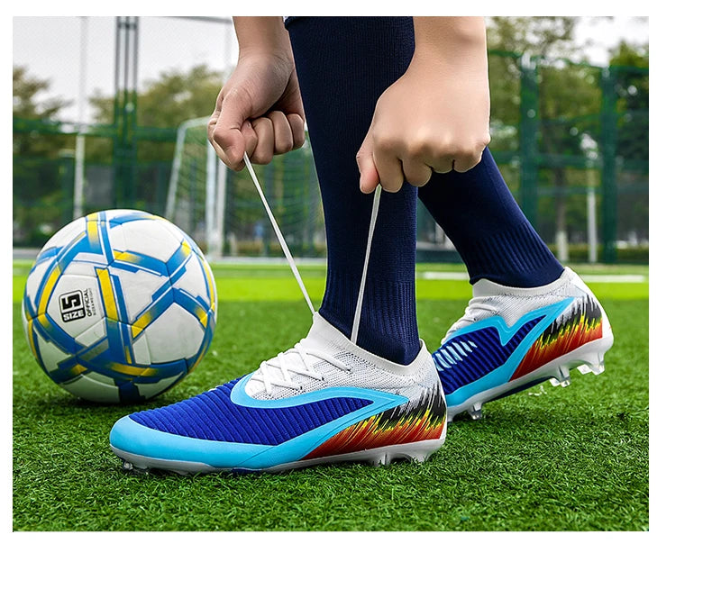 New Men Football Boots Shoes Soccer Match Training Soccer Shoes Non-Slip Cleats Long Spikes FG Ultralight Outdoor Drop Shipping