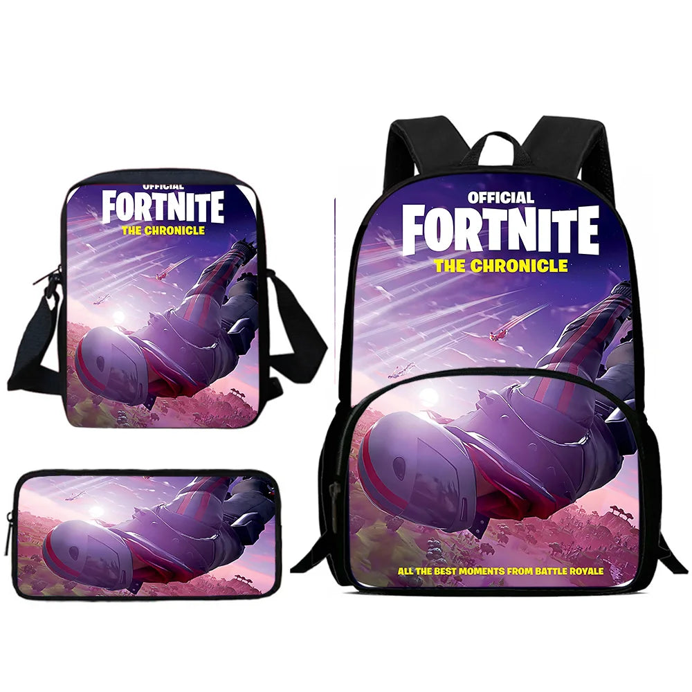 Kinderrucksäcke mit angesagtem Game-Design, Umhängetasche und Federmäppchen F-FortniteS, Schulrucksäcke mit großem Fassungsvermögen für Jungen und Mädchen, ideales Geschenk