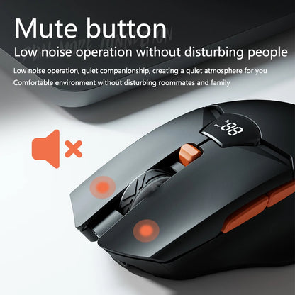 Warvank SX01 Wireless Gaming Mouse Smart Screen Display 6-speed DPI Adjustment 600mAh Rechargeable Silent Office Bluetooth Mouse