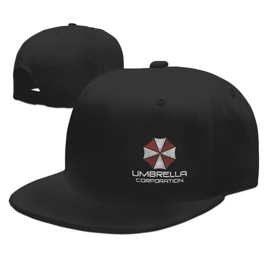 Umbrella Corporation Flat Bill Hats for Men Snapback Skull Hats Black Hat for Teens Boys Skateboard Hats Hip Hop Baseball Cap
